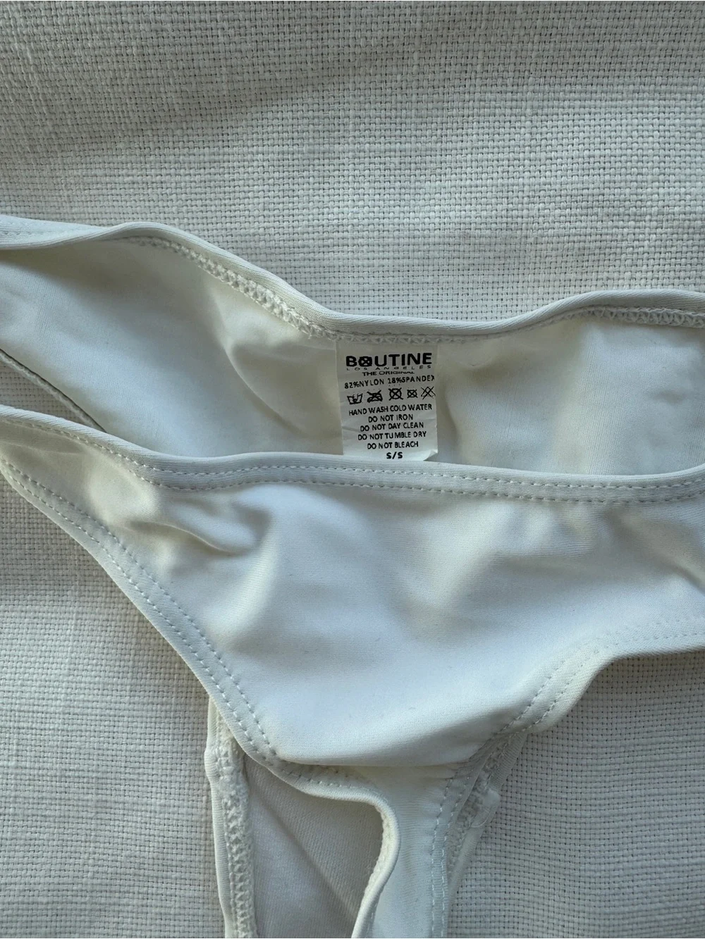 NEW White swimsuit Bikini Bottom with Navy X Accent size small